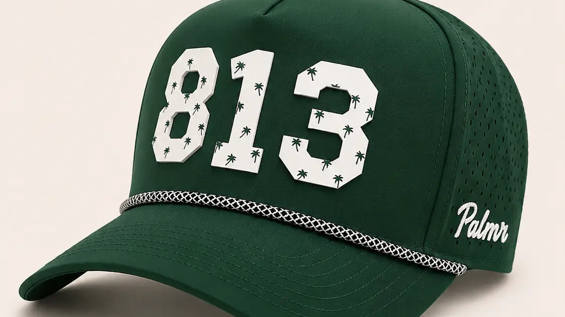 The Palmr 813 rope hat in palm green, Tampa Bay area code cap