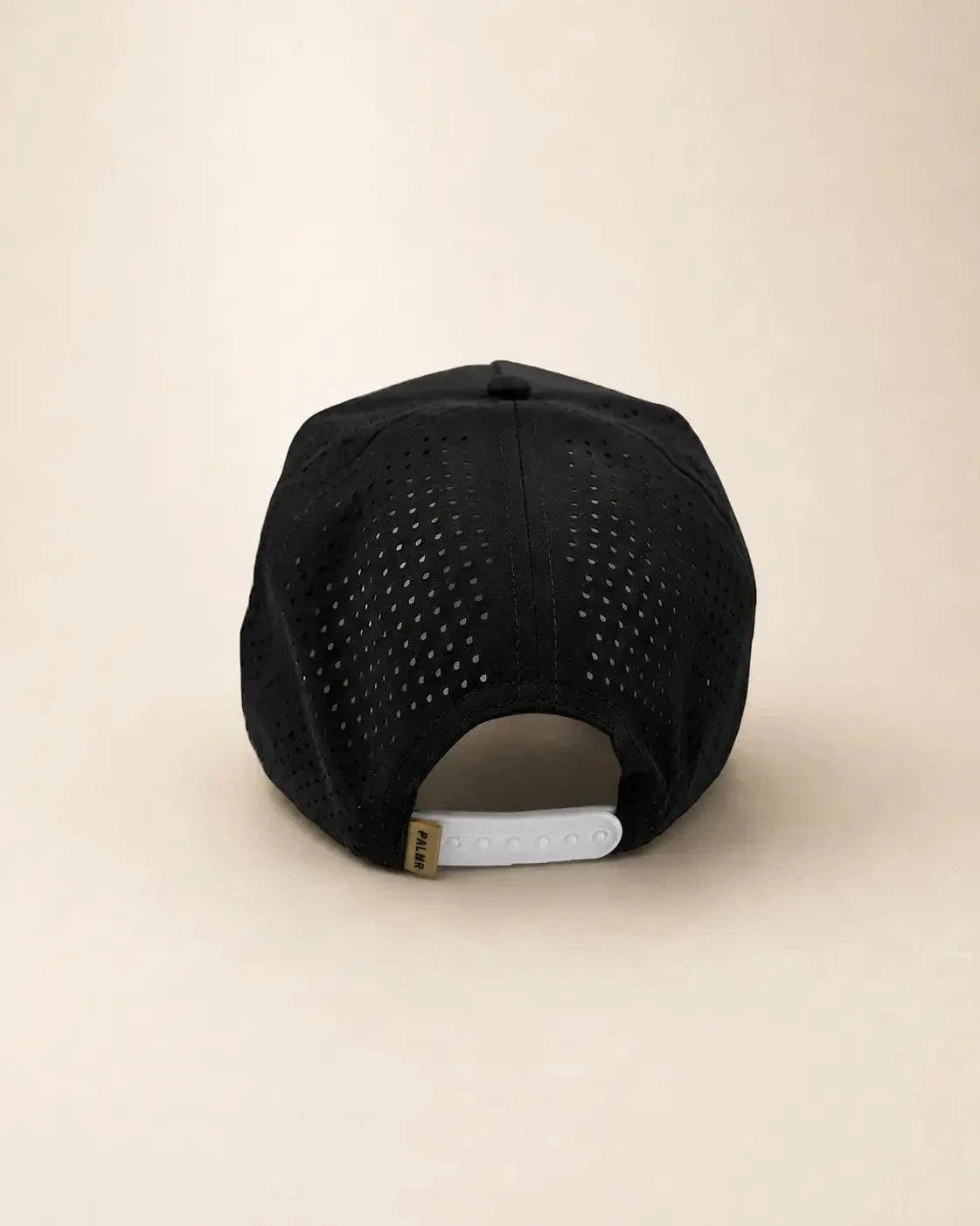 The 407 Hat black and gold with white silicone Orlando code and gold rope detail