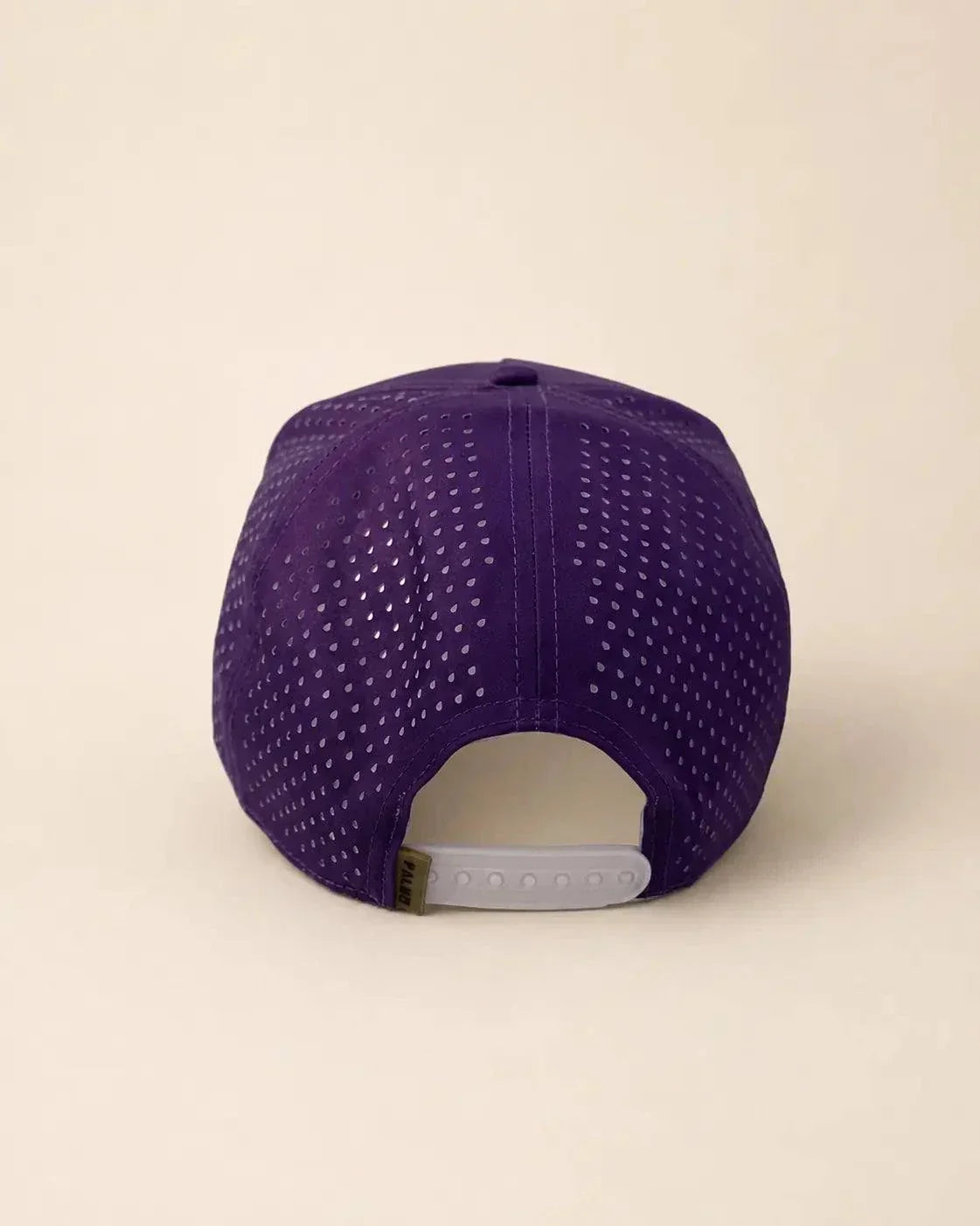 Purple and gold The 407 Hat with white silicone Orlando area code and palm details