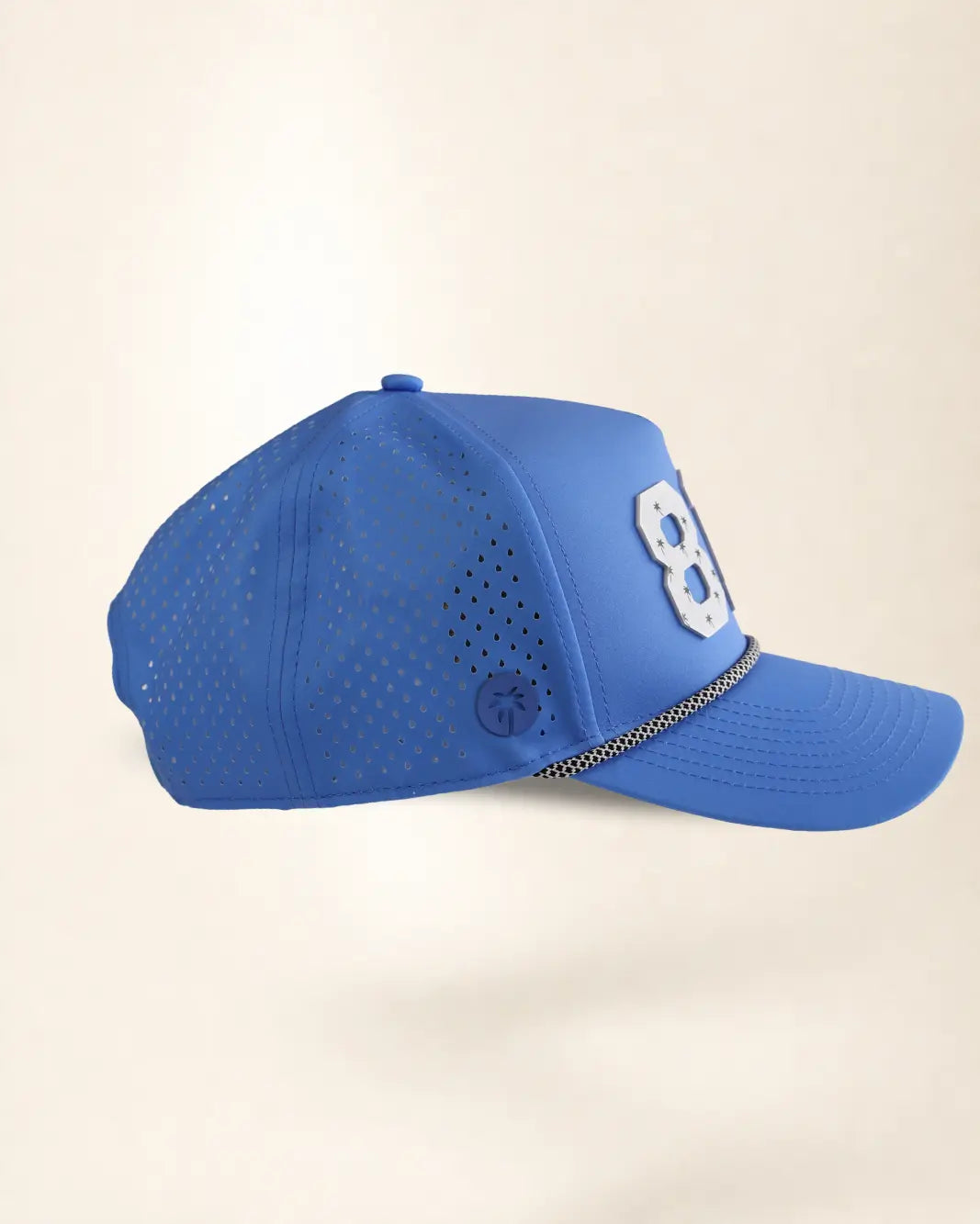 Blue 813 hat with palm design, water-resistant and stylish for Florida heat