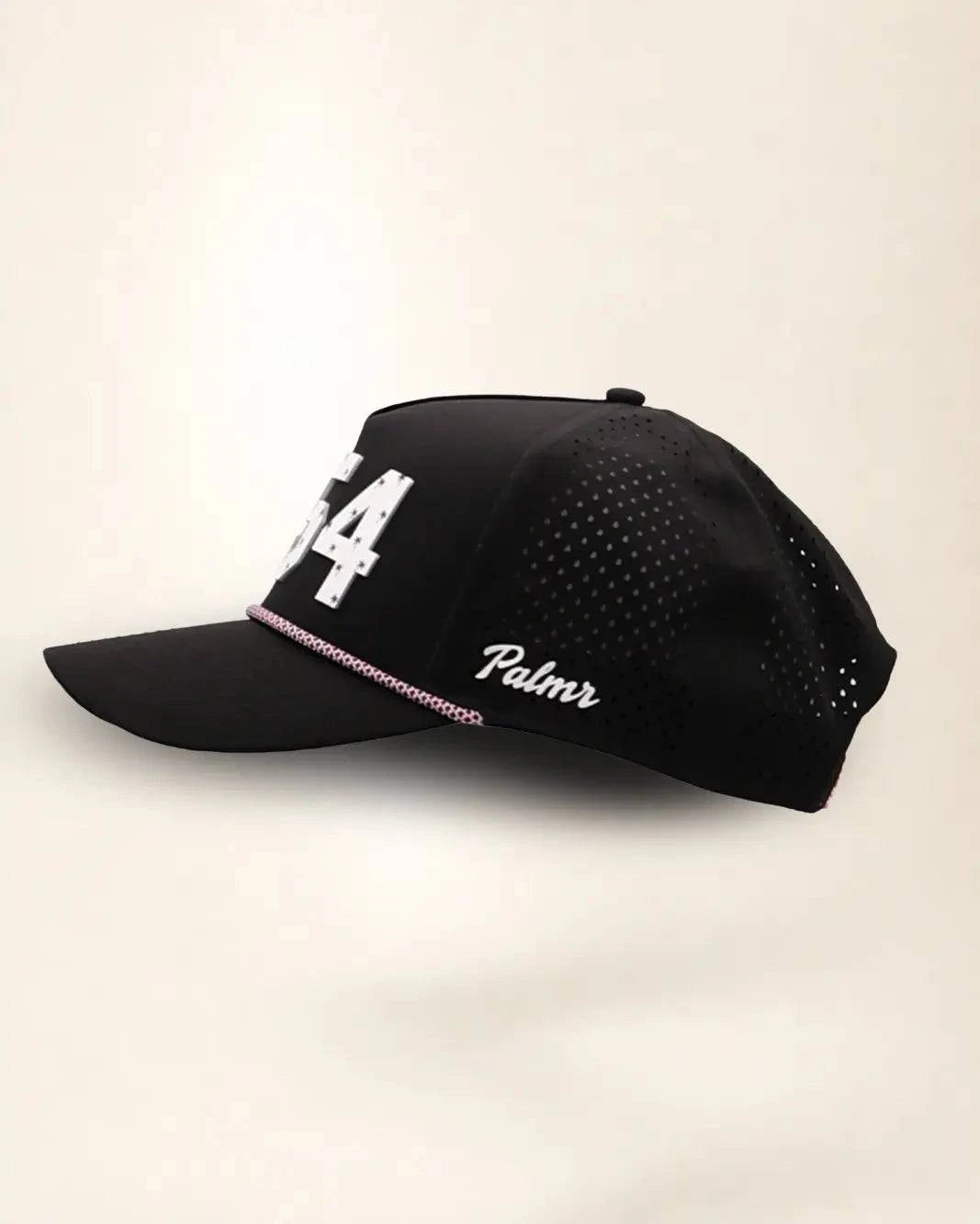 Black 954 hat with palm design, water-resistant and stylish for Florida heat