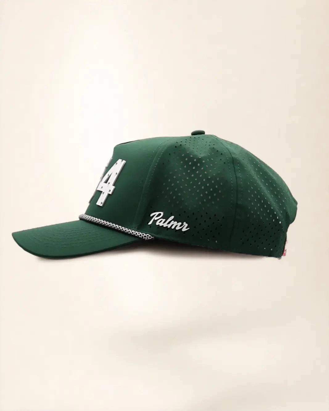 Green 954 hat with palm design, water-resistant and stylish for Florida heat