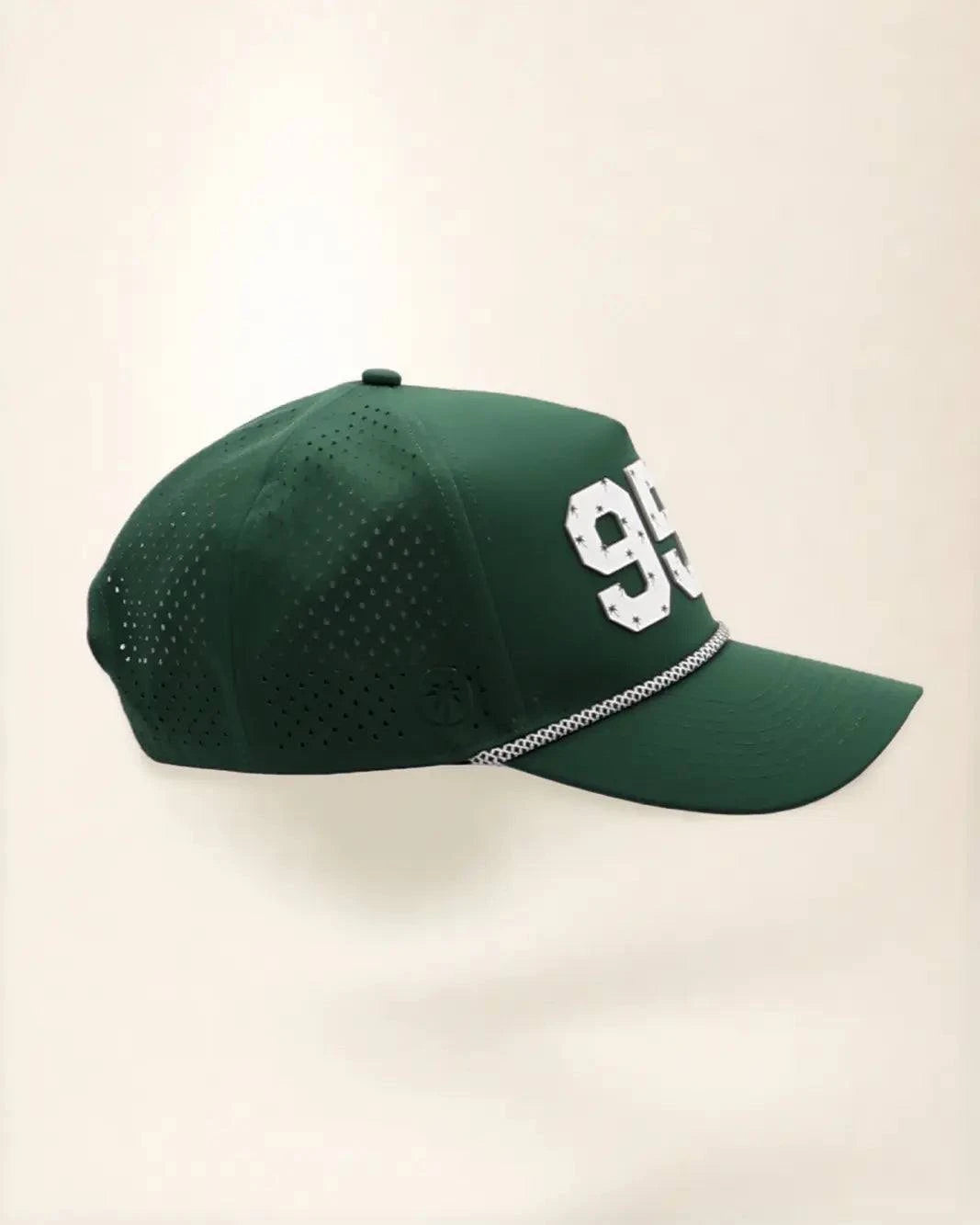 Green 954 hat with palm design, water-resistant and stylish for Florida heat