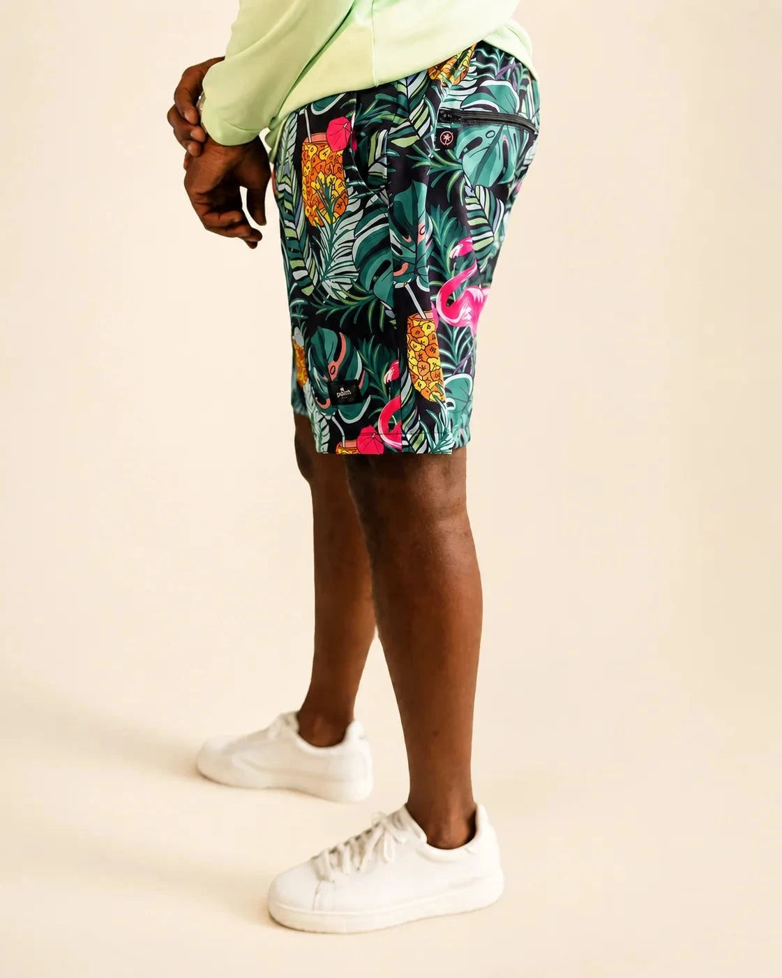 The Baha Palm Hybrid Swim Shorts (T1D Pump Pocket Version) — view 7 | Palmr Style