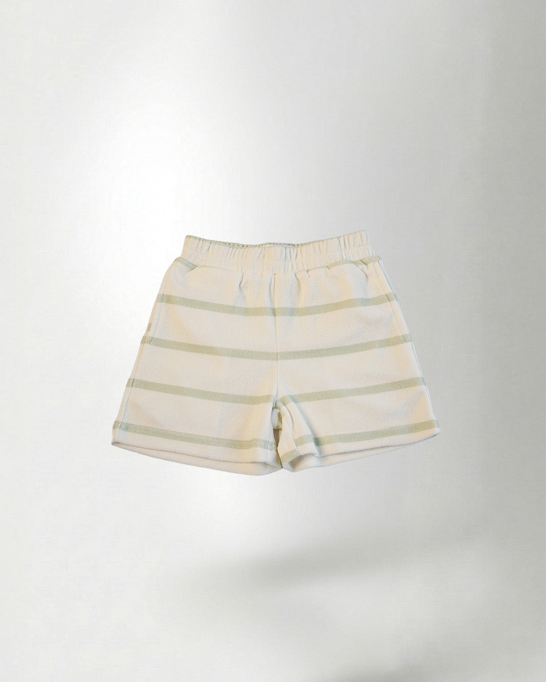Striped shorts on a light gray background