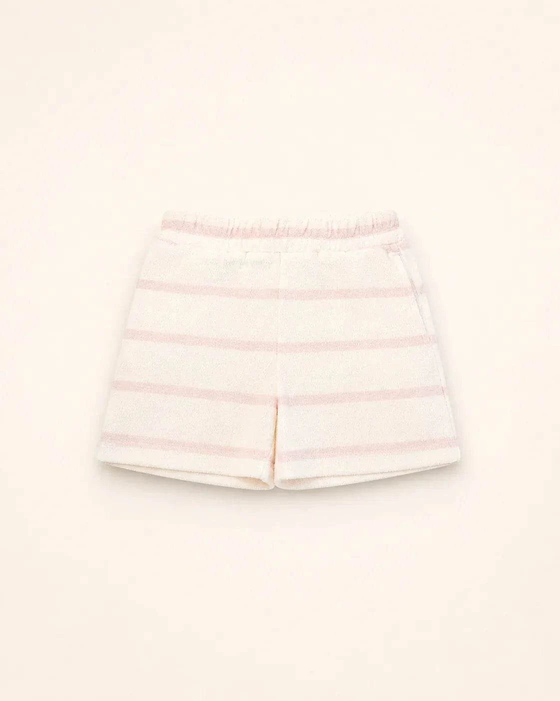 The Cabana Pink Stripe Girl's Shorts with pull-on waist and hidden insulin pump pocket