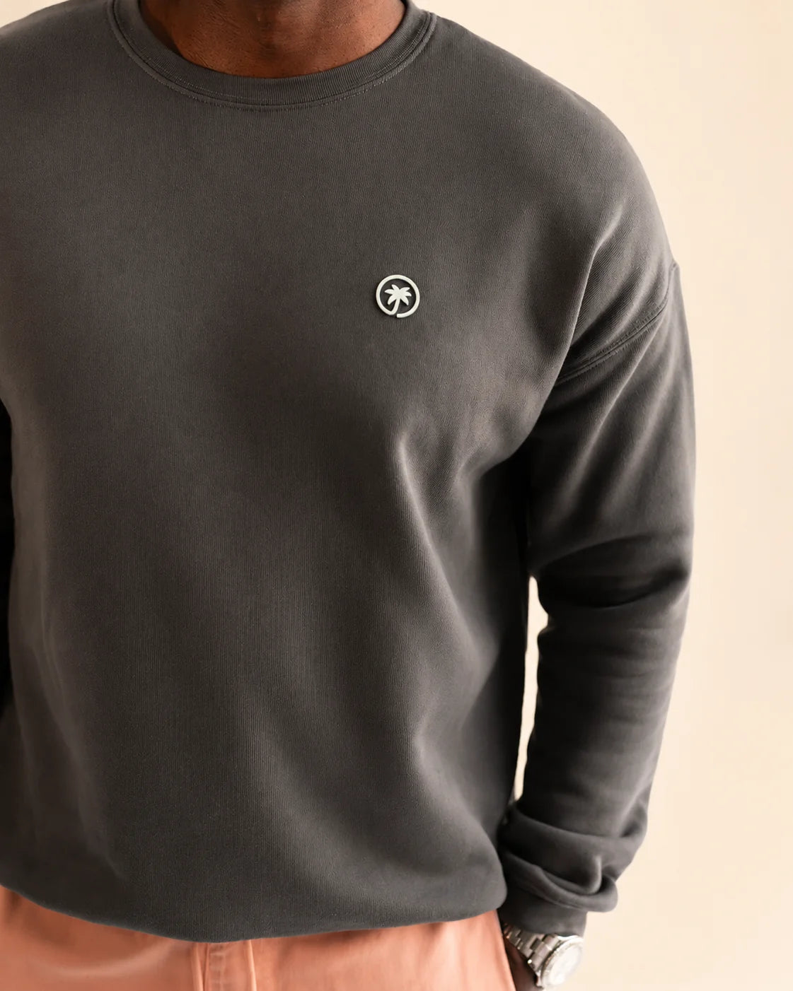 The Cloud Embrace Crewneck Sweatshirt - Charcoal — view 4 | Palmr Style