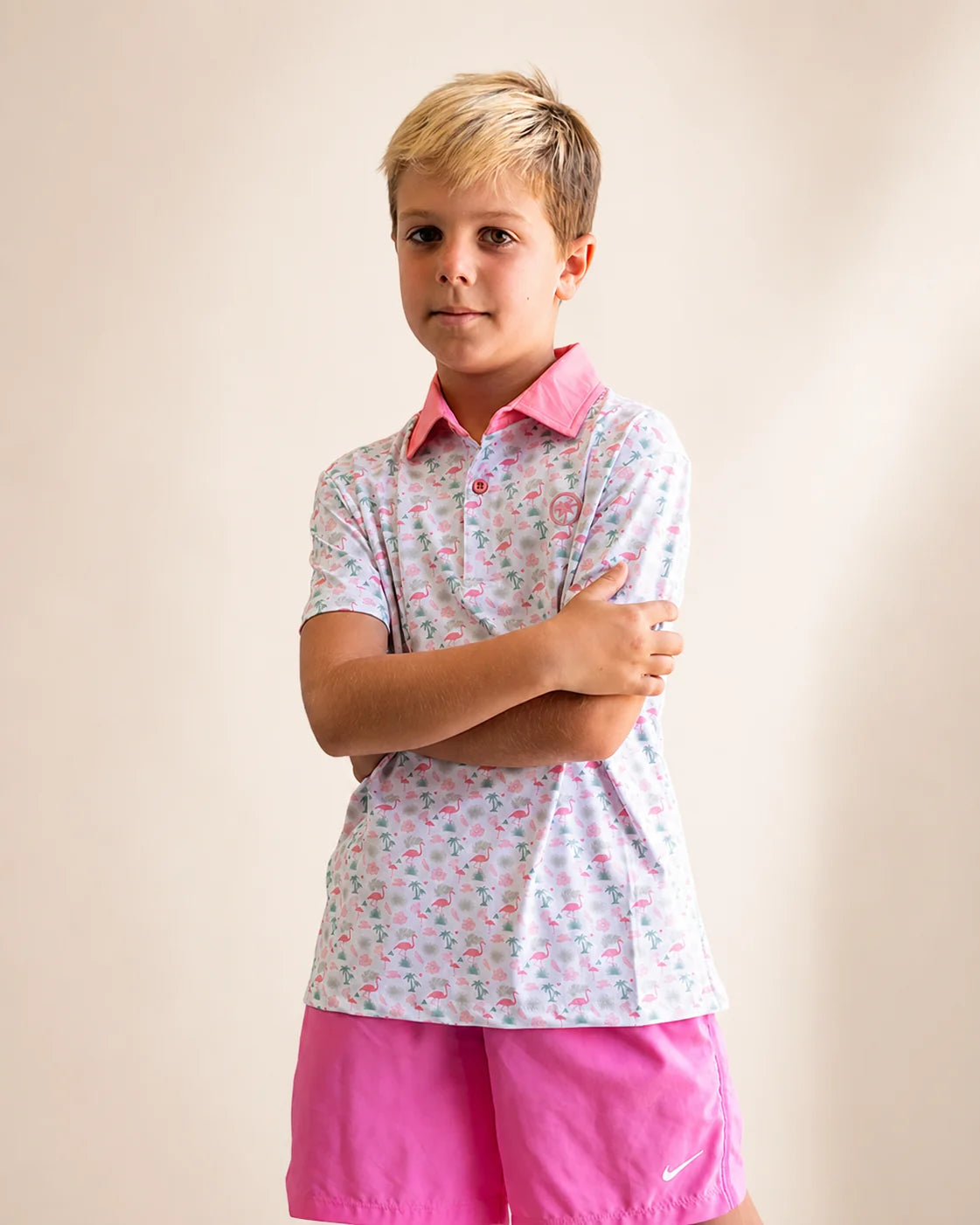 The Flamingo Sunrise Kids Polo: kids polos | Palmr Style