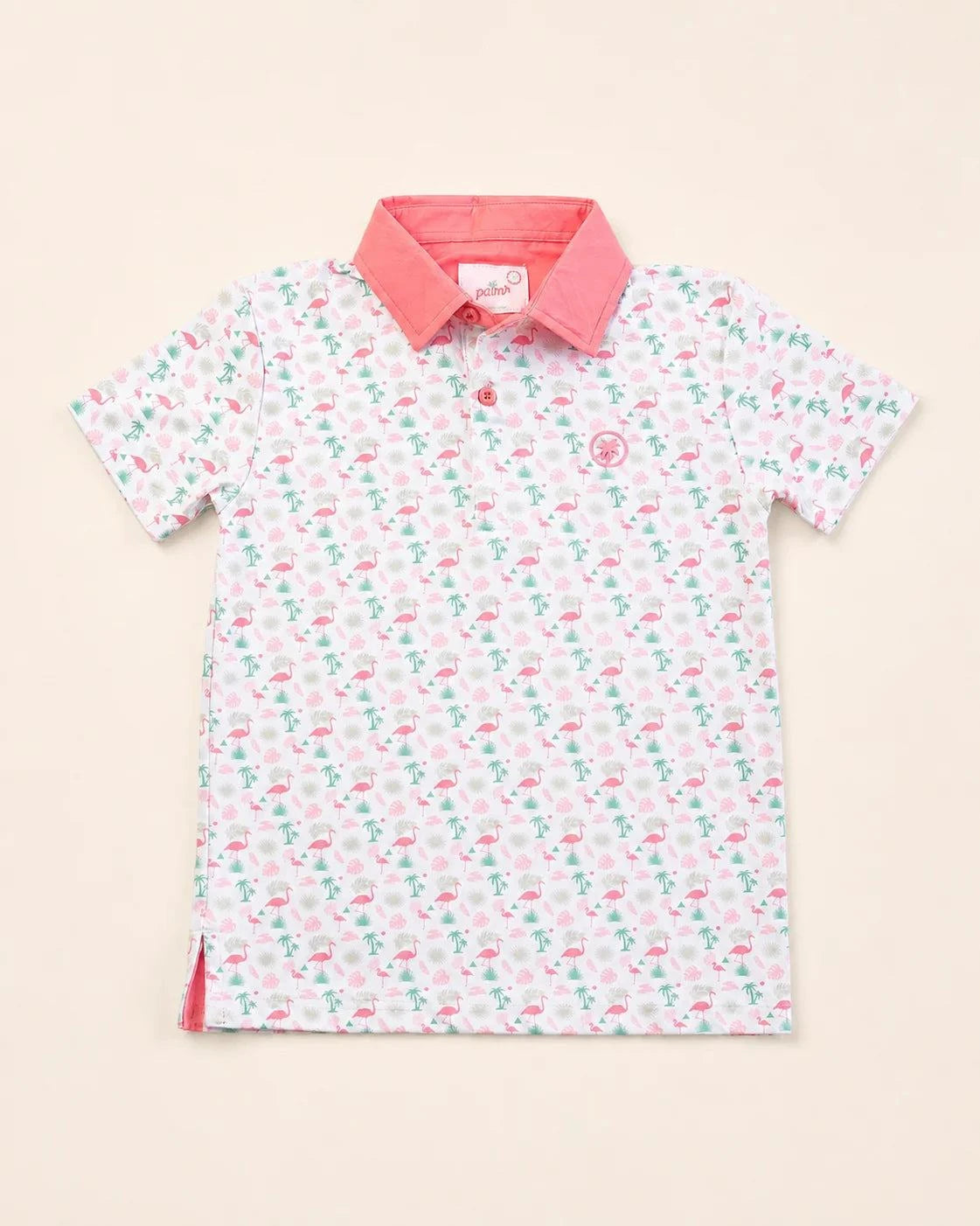 The Flamingo Sunrise Kids Polo — view 4 | Palmr Style