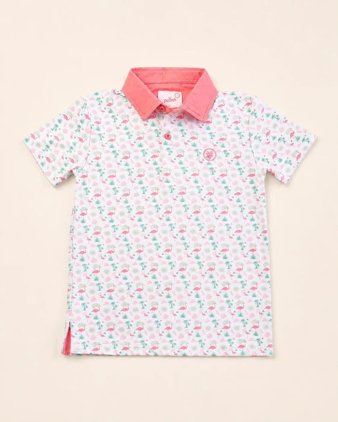 The Flamingo Sunrise Kids Polo — view 4 | Palmr Style