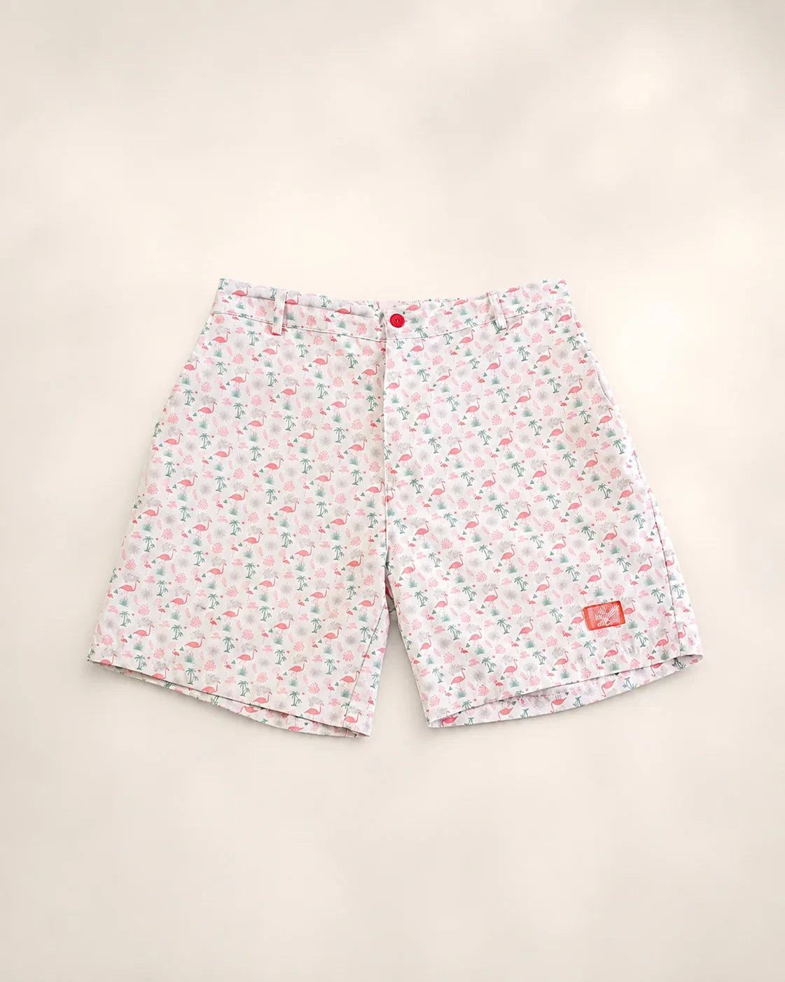 The Flamingo Sunrise Hybrid Swim Shorts (T1D Pump Pocket Version) — view 2 | Palmr Style