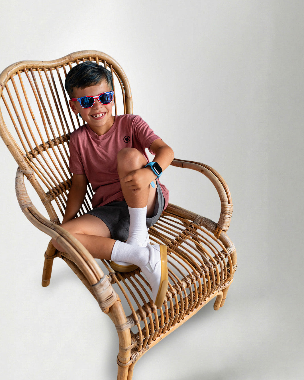 Palmr Style Kids Hyper Tee Shirt Mauve Triblend Soft Short Sleeve Palm Tree Resort wear Self-Care