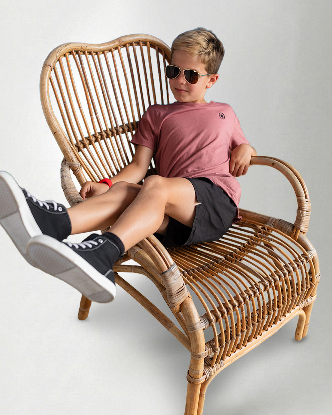 Palmr Style Kids Hyper Tee Shirt Mauve Triblend Soft Short Sleeve Palm Tree Resort wear Self-Care