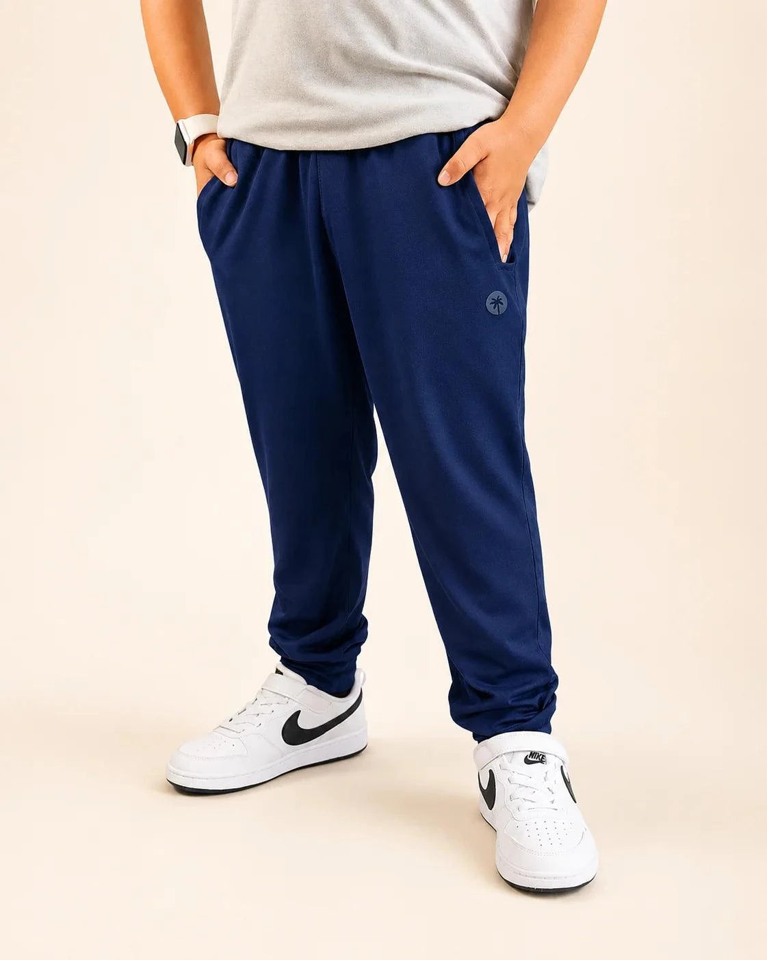 Navy All-Day Boys Jogger with zip pockets and athletic tapered fit for active kids