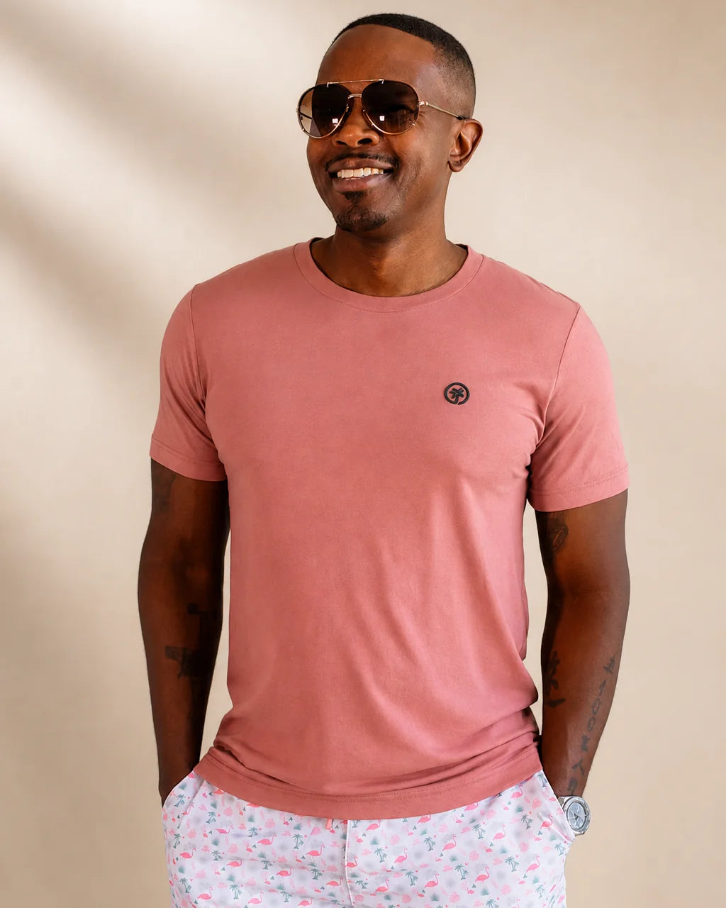 The Juan and Only Signature Tee - Mauve: men's shirts | Palmr Style