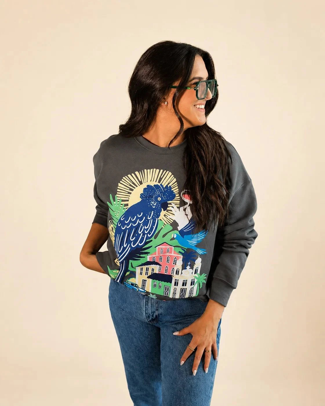 The Marta Vintage Crewneck Sweatshirt — view 4 | Palmr Style