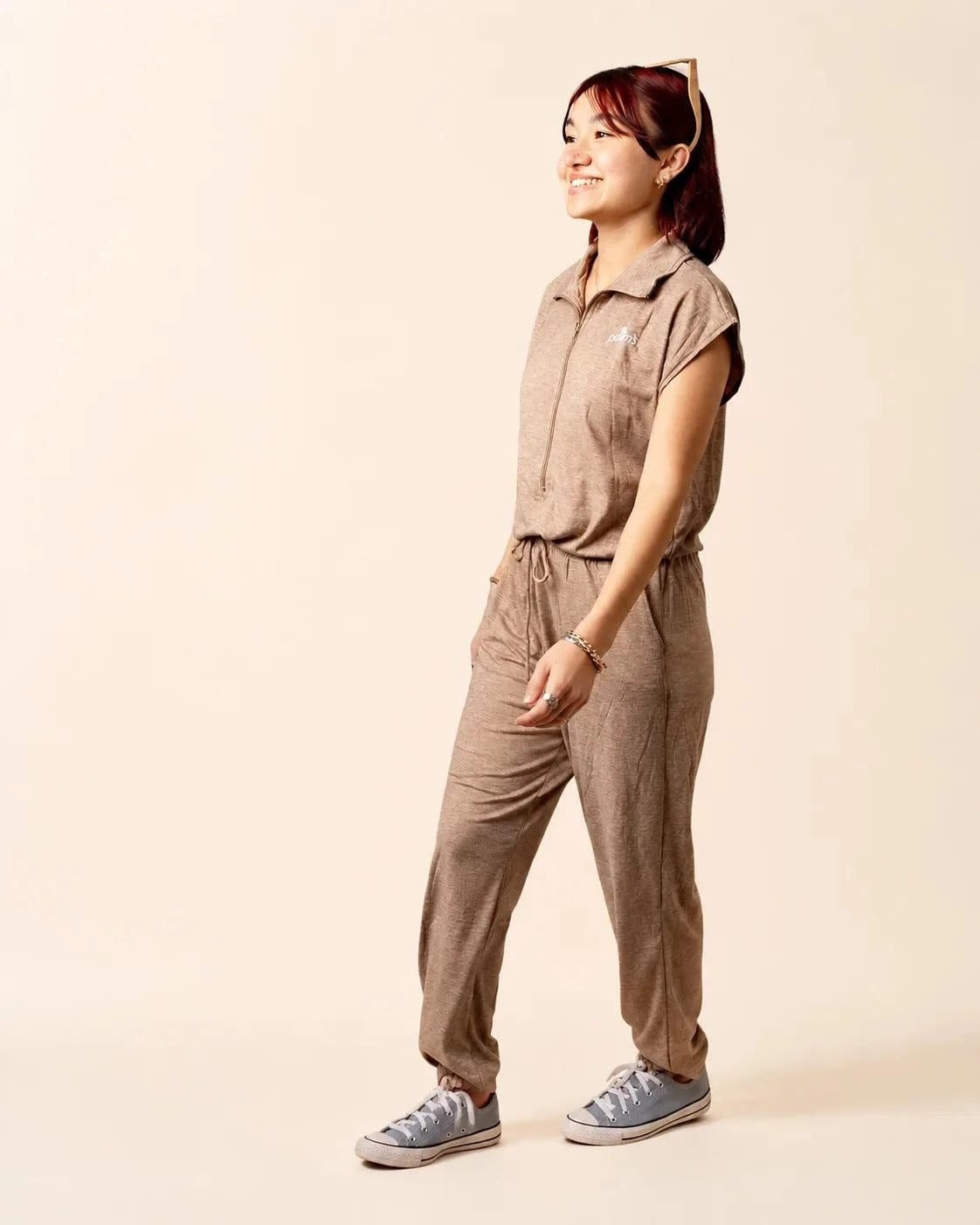 The Mocha Zip Jumpsuit — view 5 | Palmr Style