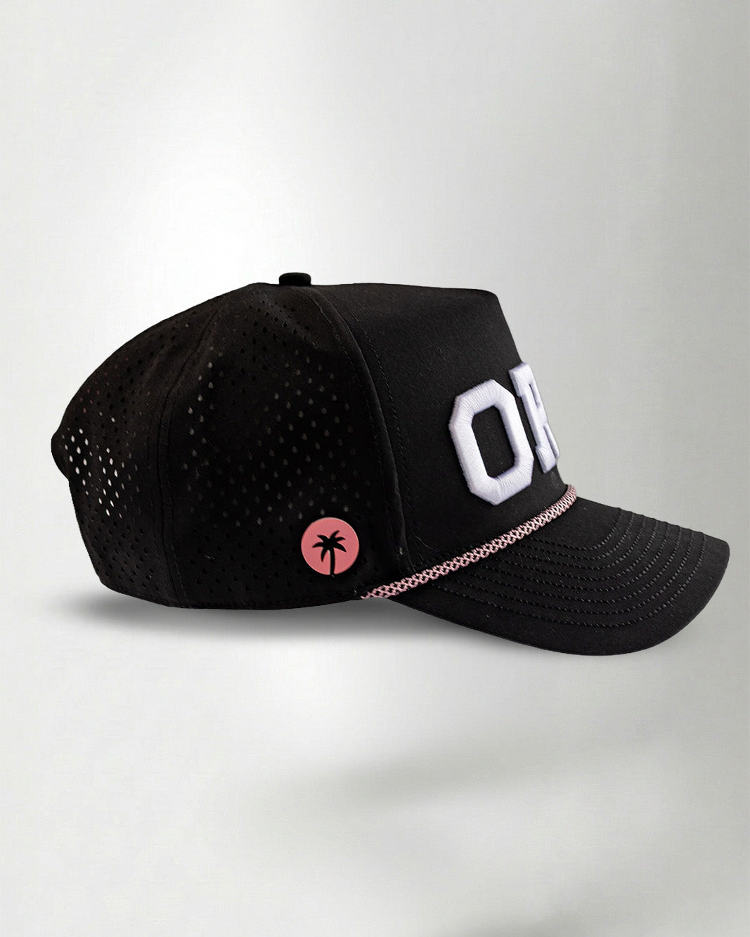 Palmr Style ORL orlando rope hat mens Black pink palm tree snapback