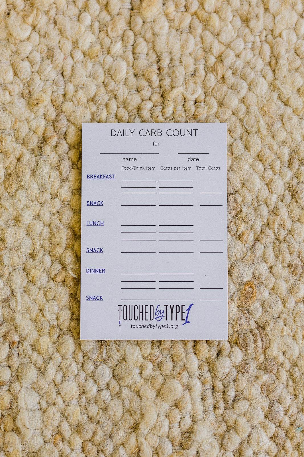 Carb Count Notepad - 5 pack: Counting carbs, again | Palmr Style