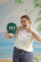 Palmr Style 407 orlando rope hat dark green palm tree snapback