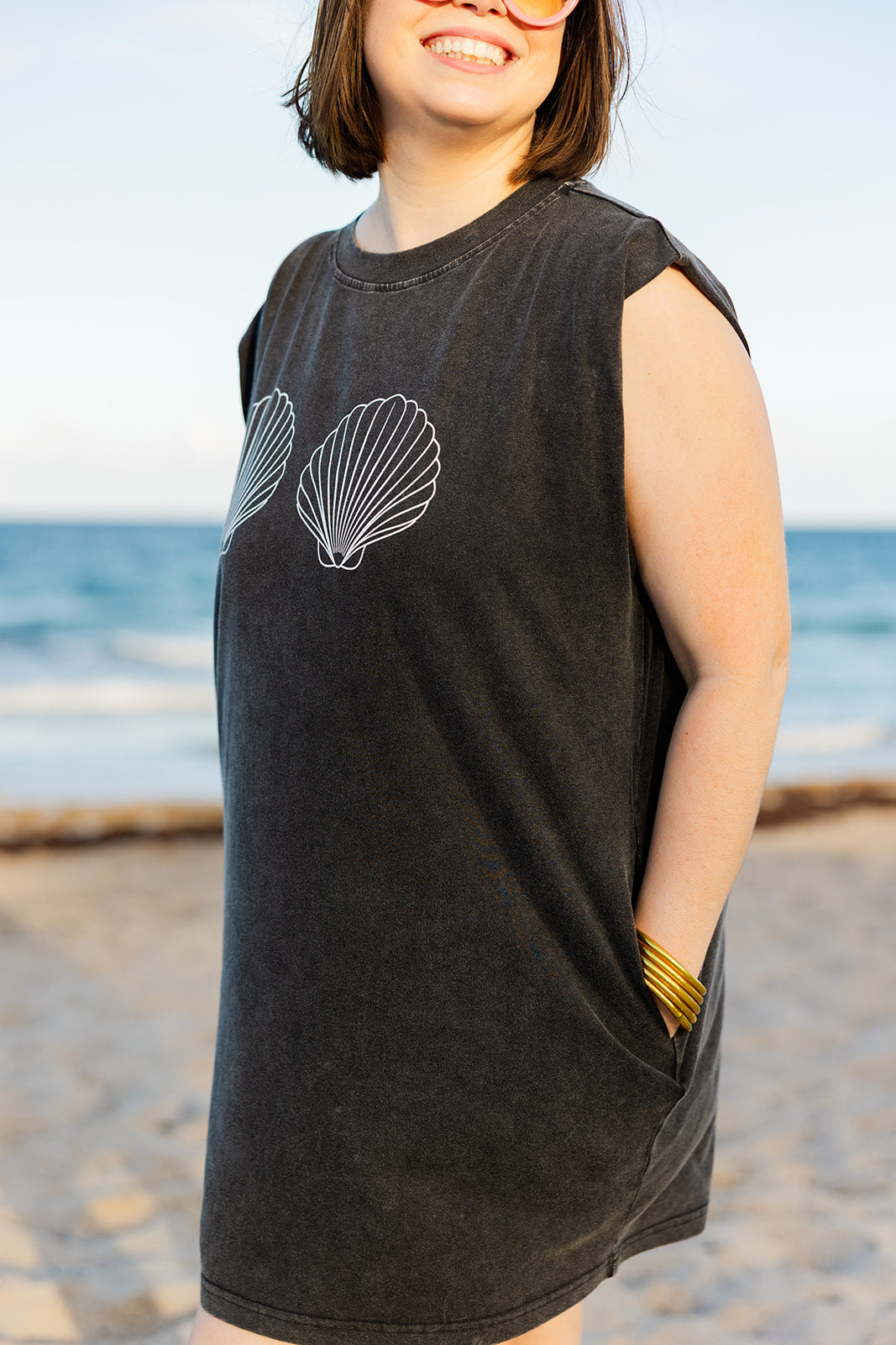 Palmr Style Beachcomber coverup shells black