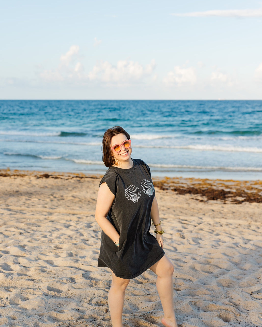Palmr Style Beachcomber coverup shells black