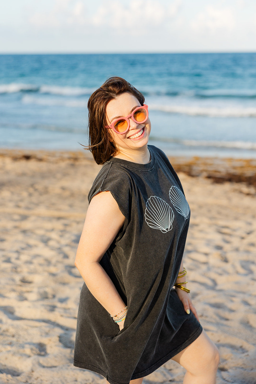 Palmr Style Beachcomber coverup shells black