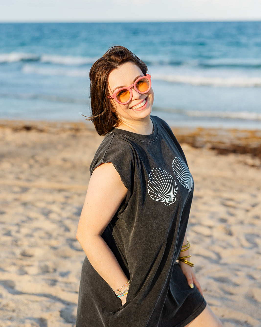 Palmr Style Beachcomber coverup shells black