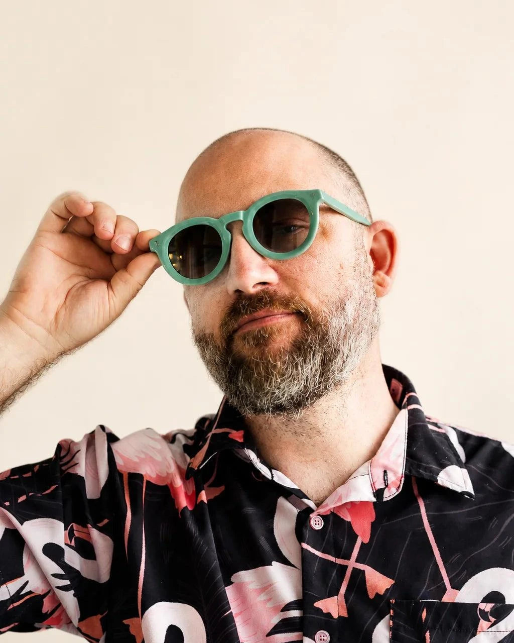 The Beachcomber Keyhole Sunglasses (Green) — view 2 | Palmr Style