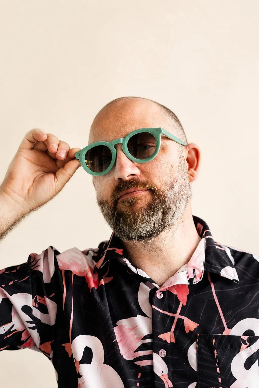 The Beachcomber Keyhole Sunglasses (Green) — view 2 | Palmr Style
