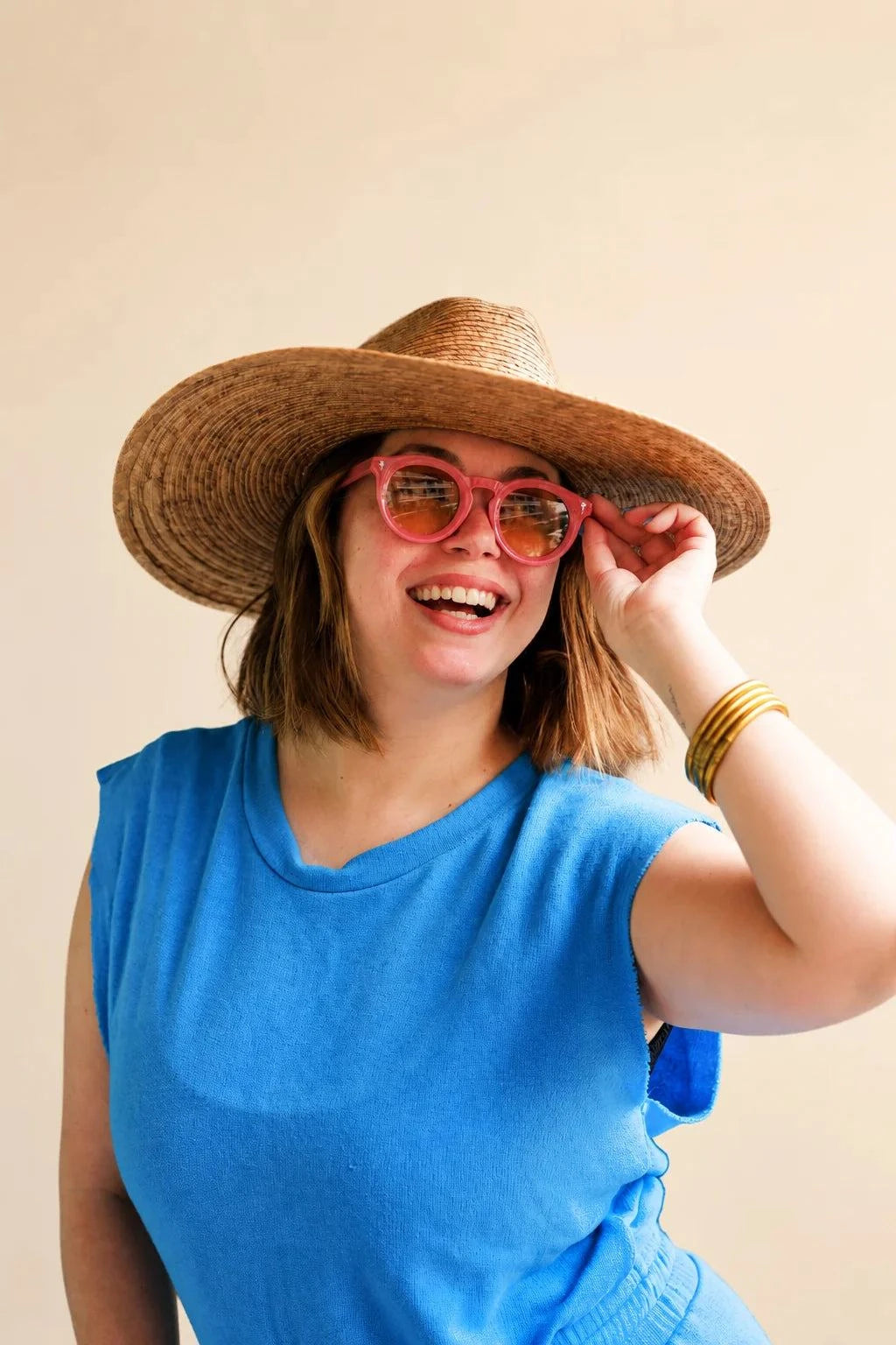 The Beachcomber Keyhole Sunglasses (Pink) — view 2 | Palmr Style