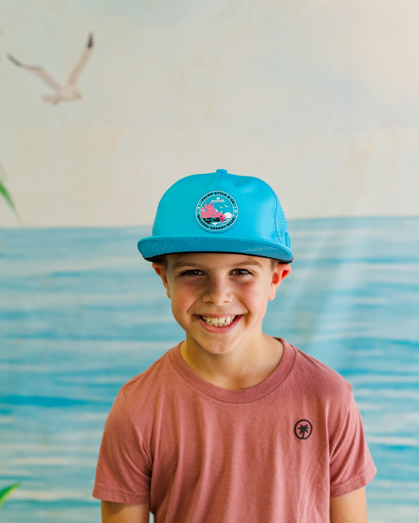 Palmr Style Blue Crush Rope hat kids palm tree snapback resort wear selfcare