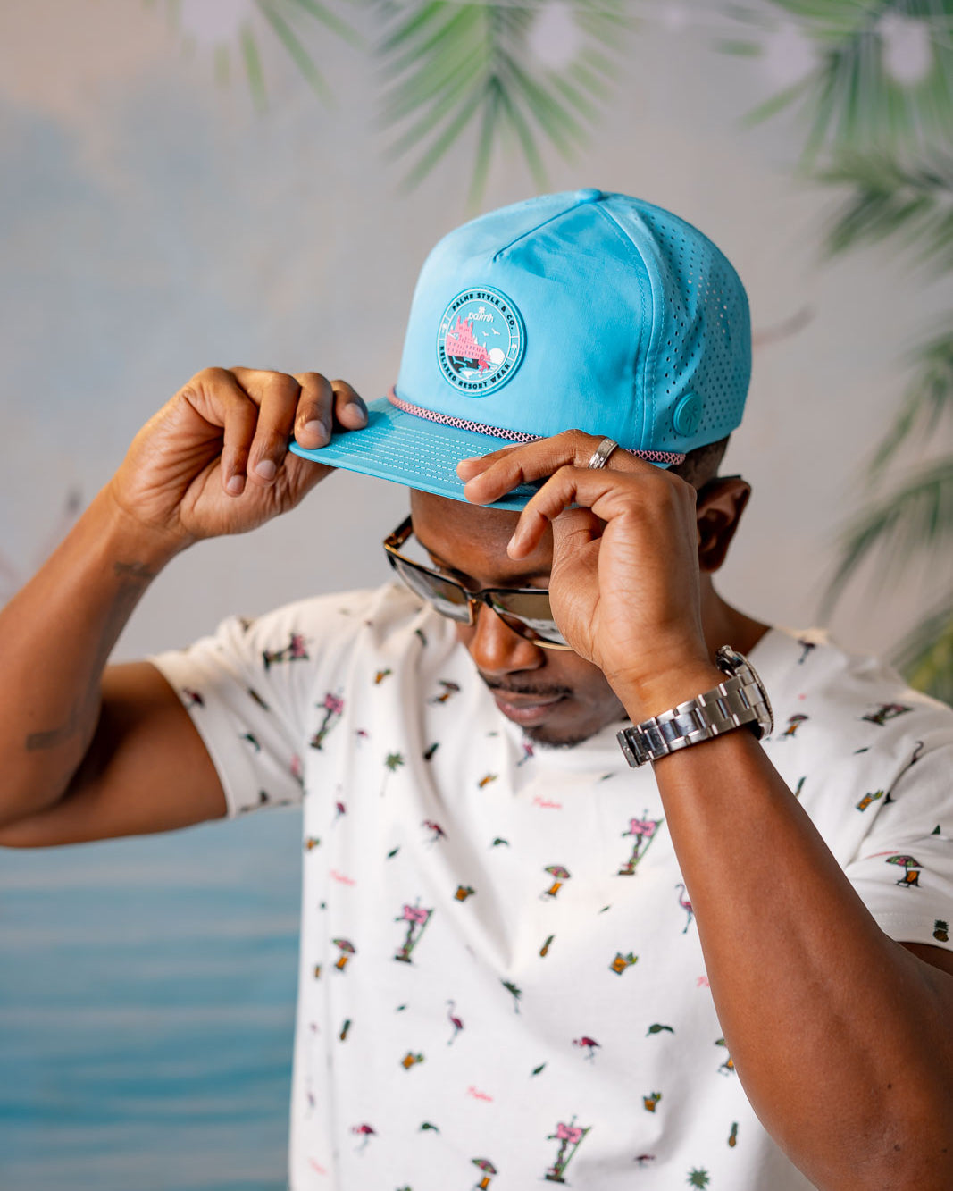 Palmr Style Blue Crush Rope hat kids palm tree snapback resort wear selfcare