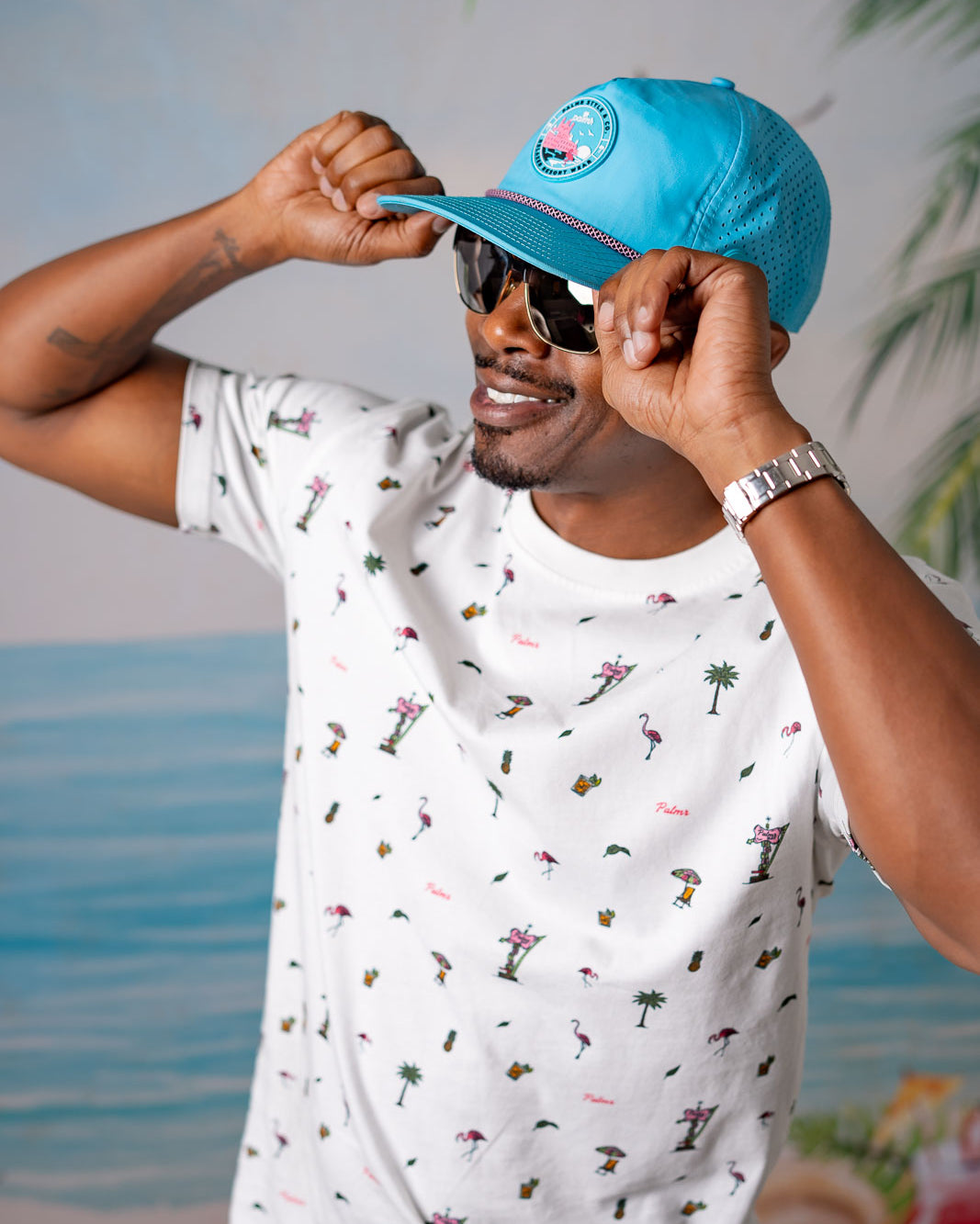 Palmr Style Blue Crush Rope hat kids palm tree snapback resort wear selfcare