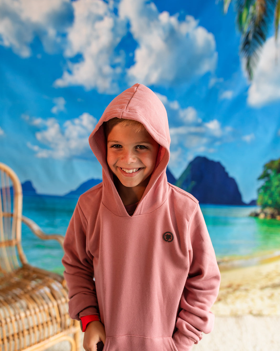 Palmr Style Kids Hyper Hoodie Mauve Soft Long Sleeve Palm Tree Resort wear Self-Care