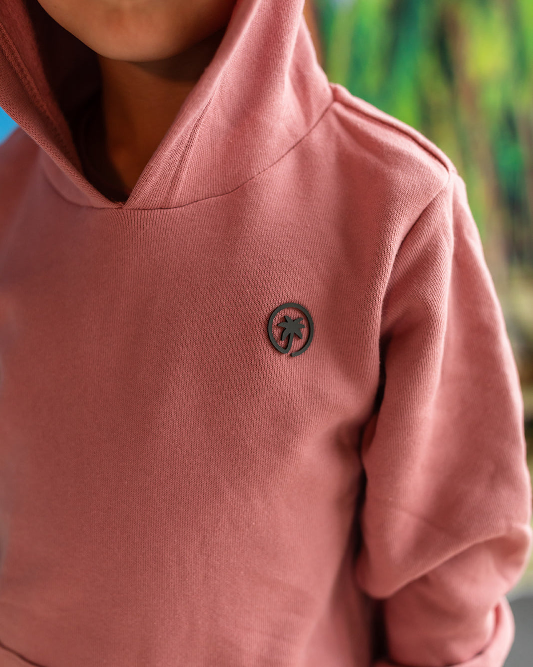 Palmr Style Kids Hyper Hoodie Mauve Soft Long Sleeve Palm Tree Resort wear Self-Care