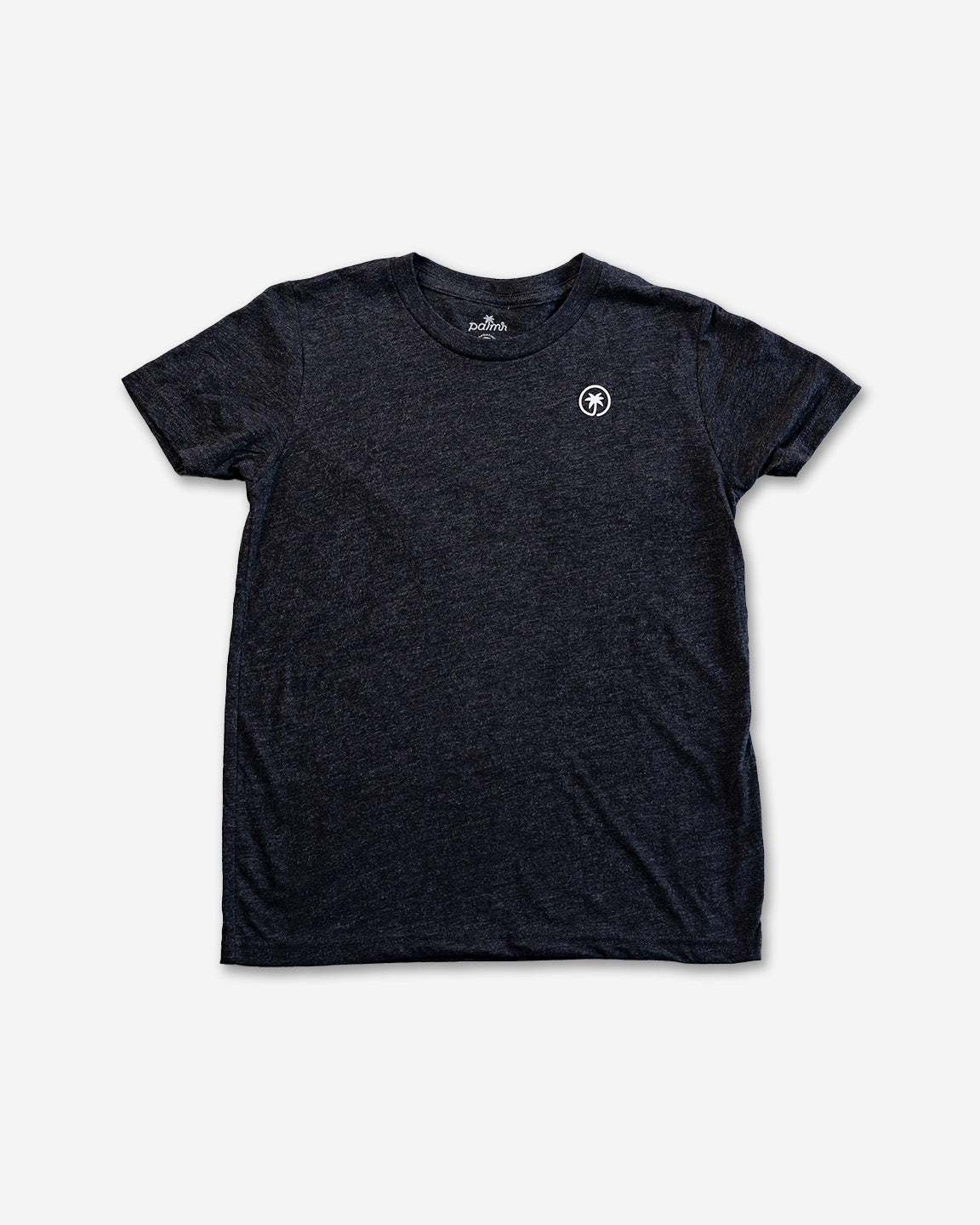 Palmr Style Kids Hyper Tee Shirt Charcoal Triblend Soft Short Sleeve Palm Tree Resort wear Self-Care