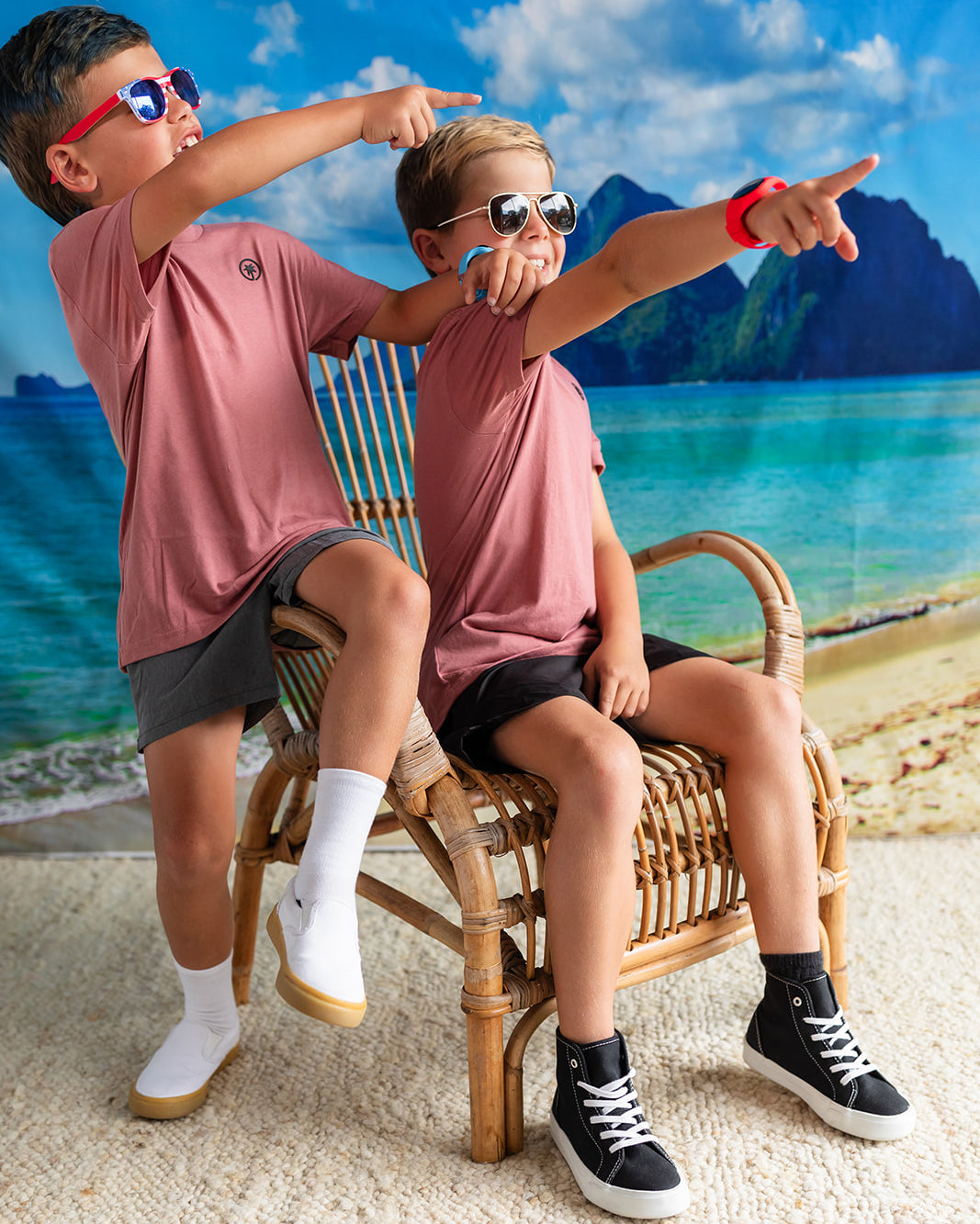 Palmr Style Kids Hyper Tee Shirt Mauve Triblend Soft Short Sleeve Palm Tree Resort wear Self-Care