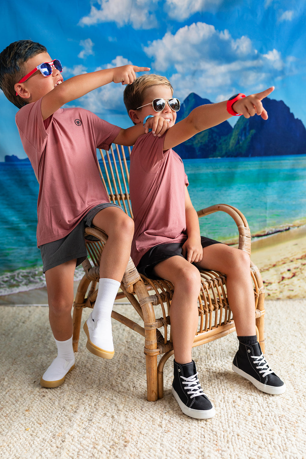 Palmr Style Kids Hyper Tee Shirt Mauve Triblend Soft Short Sleeve Palm Tree Resort wear Self-Care