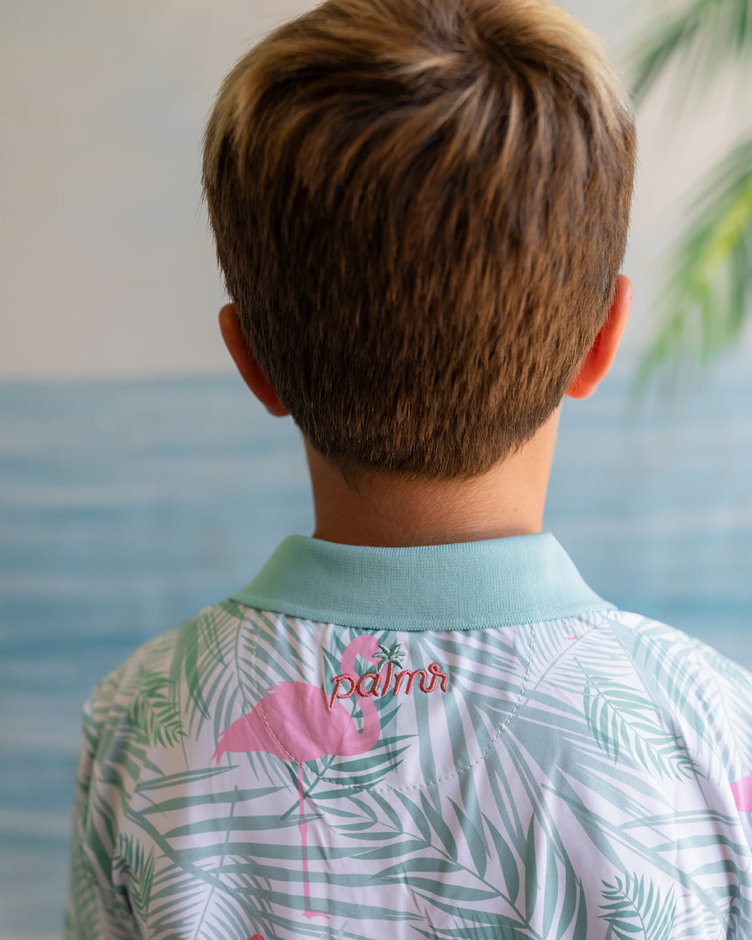 Palmr Style Kids island breeze Polos White Palm Tree Resort Wear Selfcare T1D type1diabetes