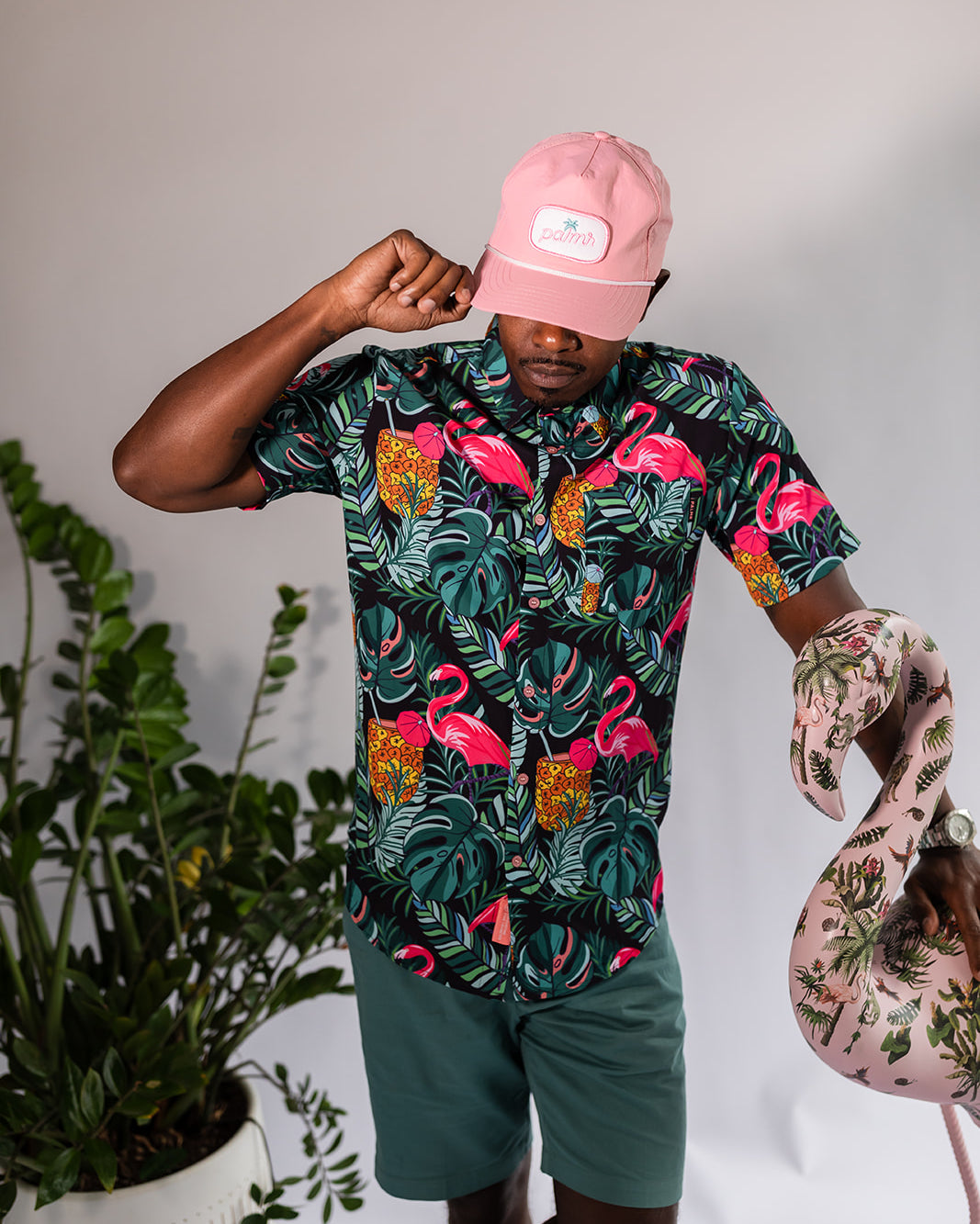 Palmr Style Mens Blush Rope hat pink resort wear self-care
