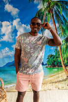 Palmr Style Mens Chameleon Karma Tee Shirt Tropical Short Sleeve Palm Tree Resort wear Self-Care