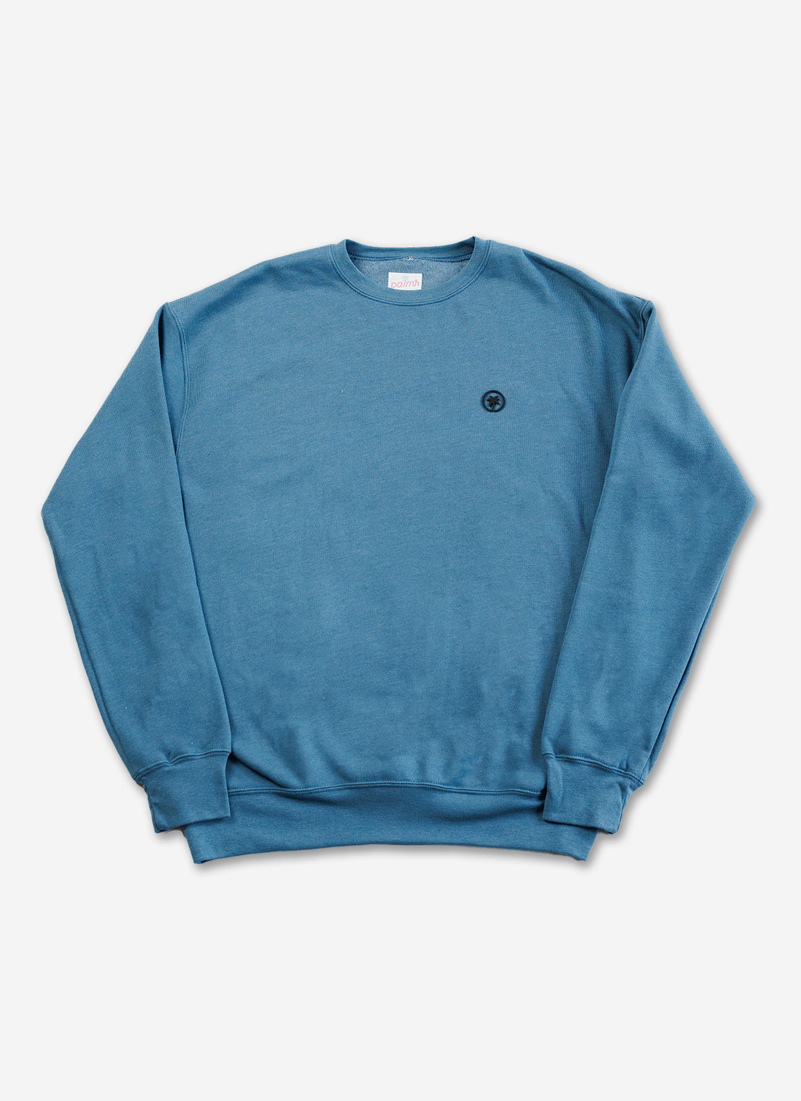 Palmr-Style-Mens-Cloud-Embrace-Crewneck-Sweatshirt-Teal-long-sleeve-soft-Palm-Tree-Resort-Wear-Selfcare-T1D-flat-1 copy