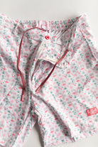 Palmr Style Flamingo Sunrise Hybrid Swim Shorts Mens white boardshorts beach bar Resort wear Self-Care