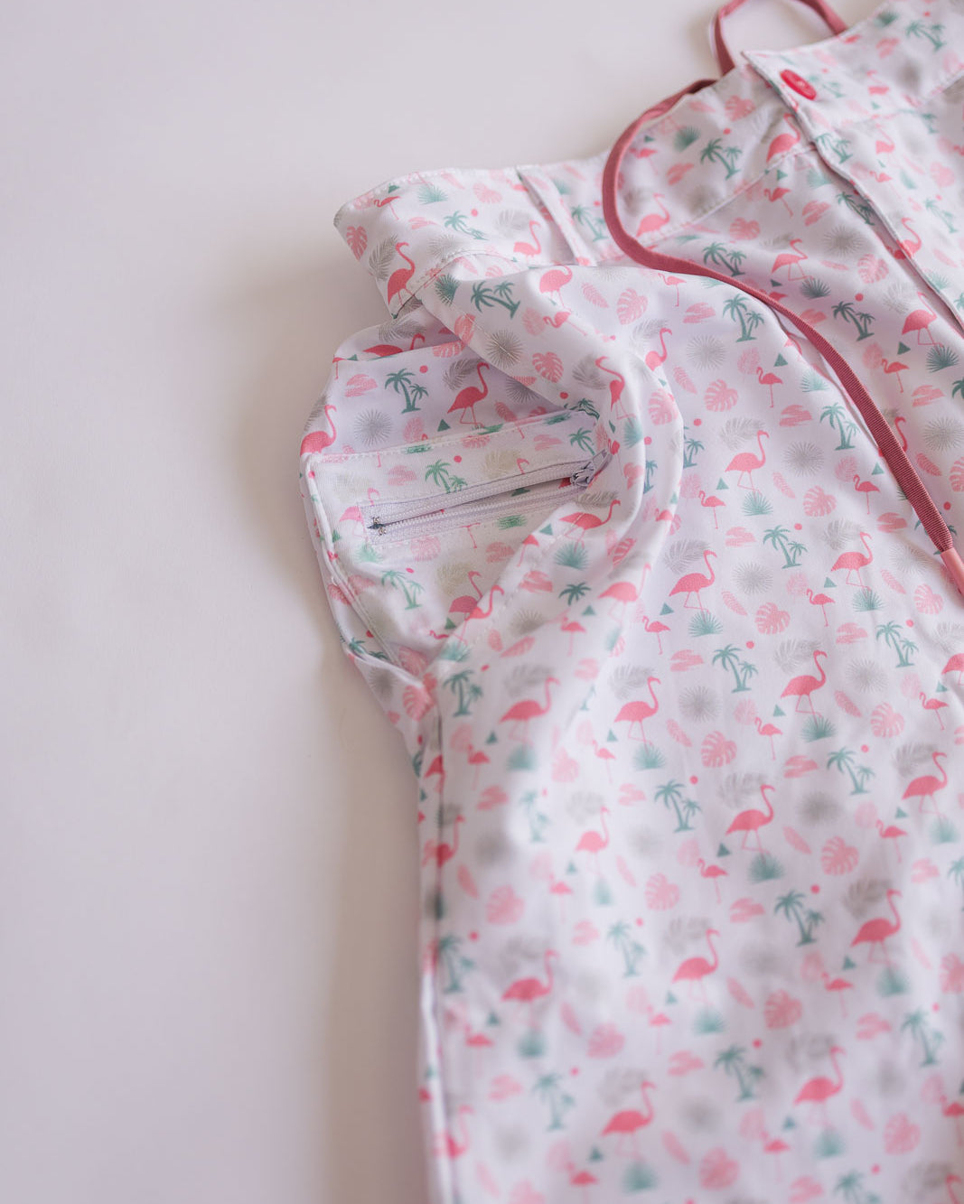 Palmr Style Flamingo Sunrise Hybrid Swim Shorts Mens white boardshorts beach bar Resort wear Self-Care