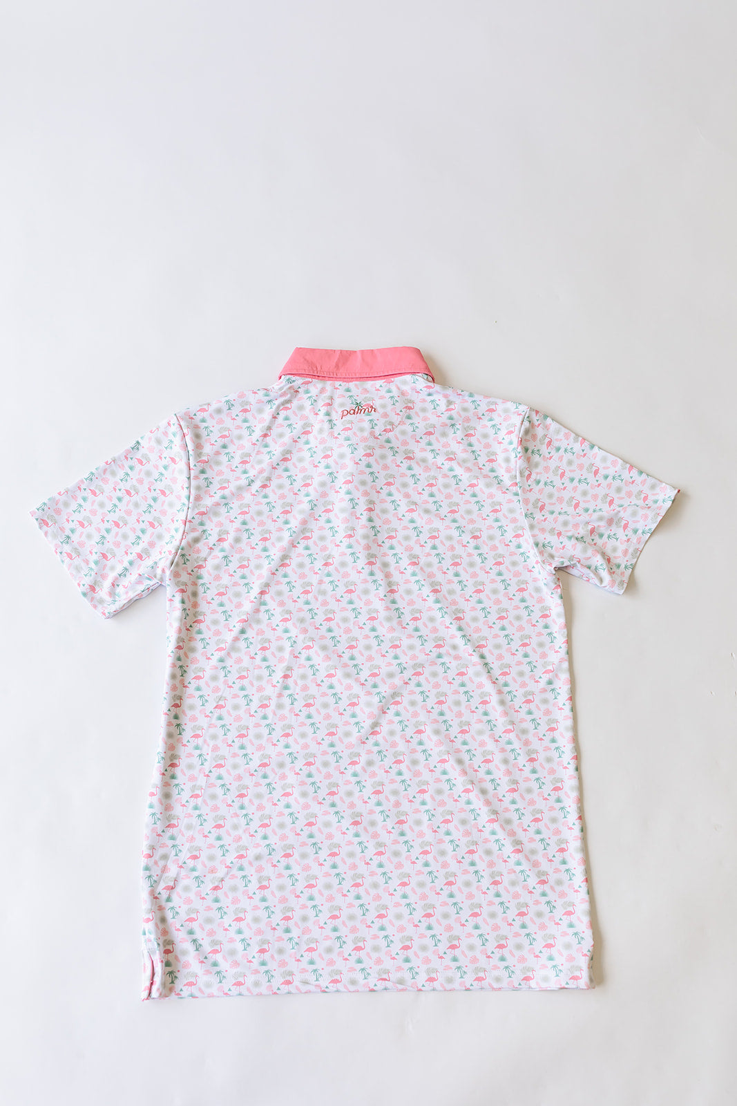 AnPalmr Style Mens Flamingo Sunrise Polos White Palm Tree Resort Wear Self-care T1D type 1 diabetes