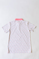 AnPalmr Style Mens Flamingo Sunrise Polos White Palm Tree Resort Wear Self-care T1D type 1 diabetes