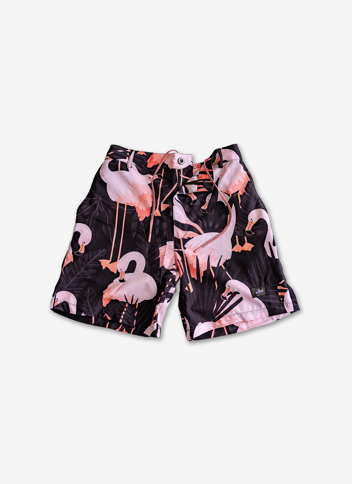 Palmr Style Mens Night Flamingo Hybrid Swim Shorts Black pink Resort Wear Selfcare T1D
