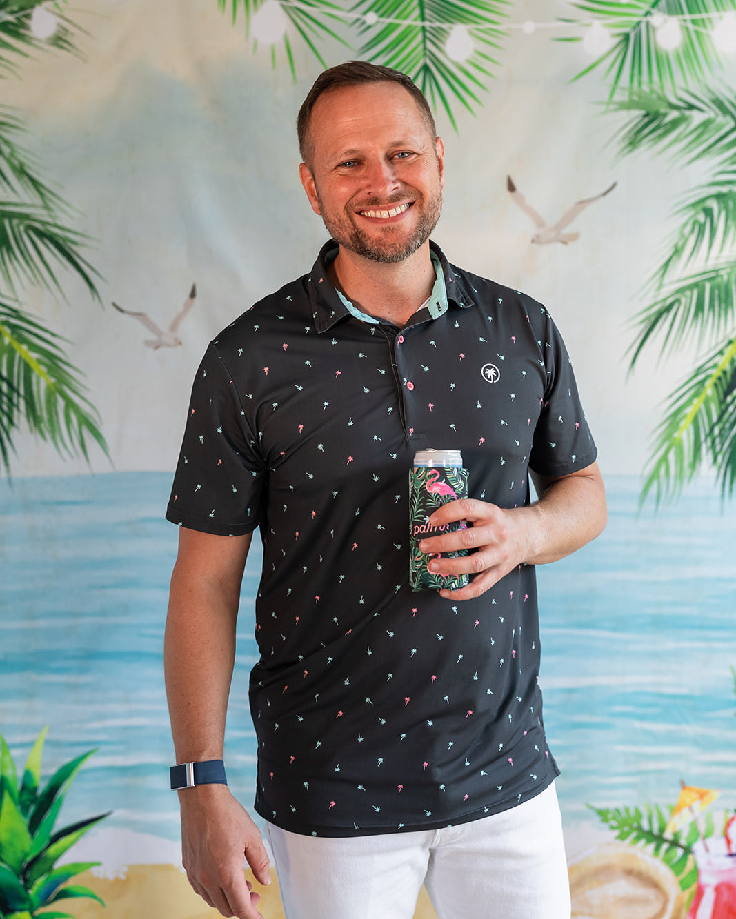 Palmr Style Mens Palm Icon Night Black Palm Tree Resort Wear Self-care T1D
