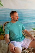 Palmr Style Mens Signature tee Saltwater seagreen vintage Short sleeve Shirt Soft Palm Tree Resort Wear Self-care